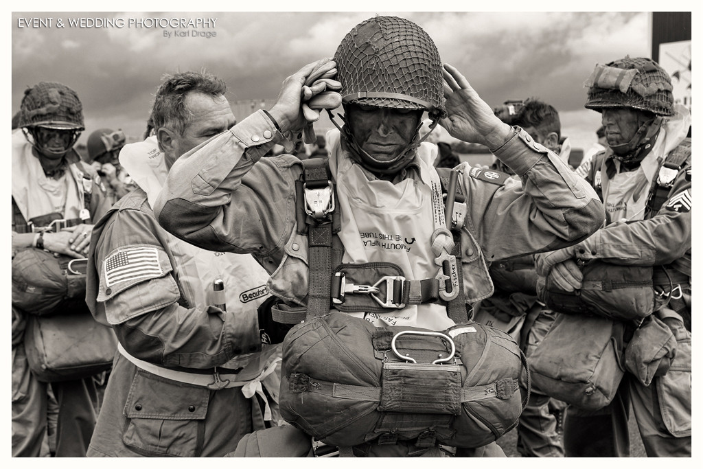 A group of re-enactors prepares to board their Dakota aircraft ahead of the start of the D-Day 70th anniversary commemorations.