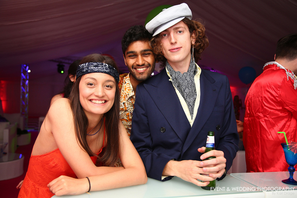 Guests at a 1960s-themed birthday party near Towcester.