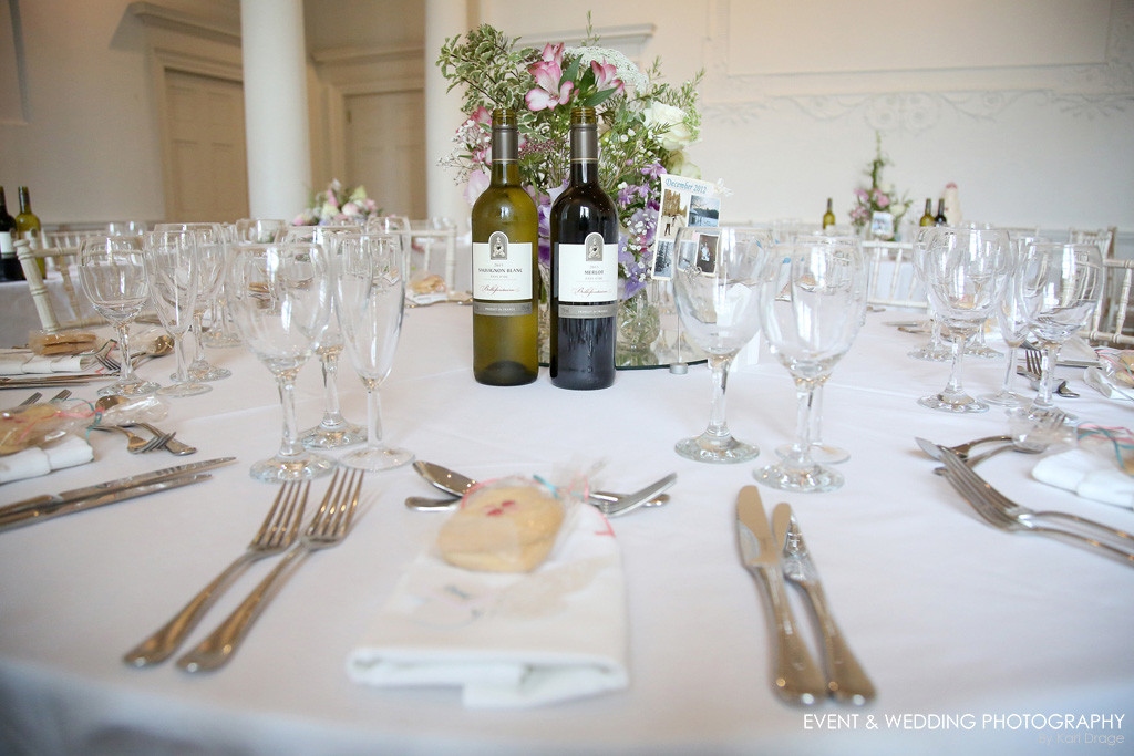 It's always worth photographing the room for the wedding breakfast before everyone is allowed in - by Kettering wedding photographer Karl Drage