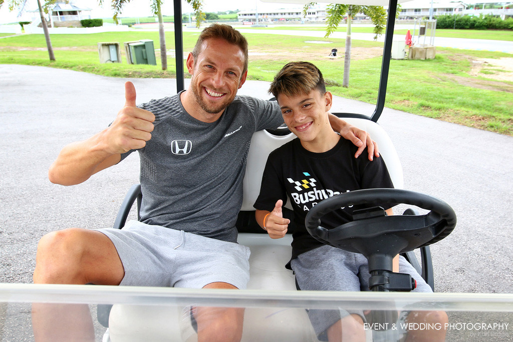 Zane Maloney & Jenson Button at the 2017 Barbados Festival of Speed