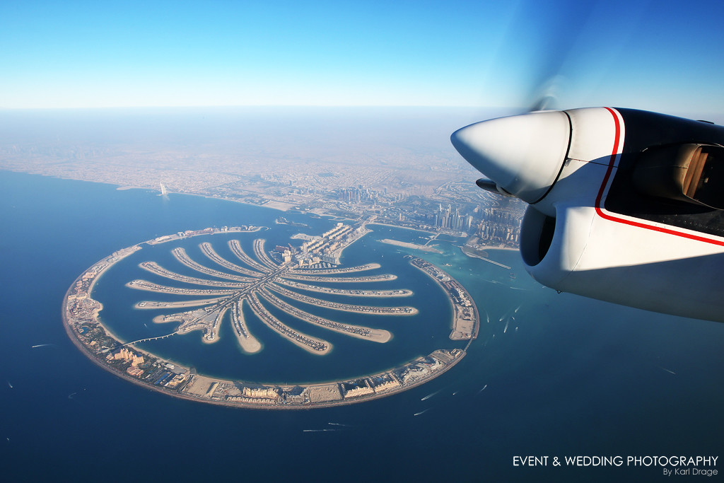 Palm Jumeirah as viewed from a Skydive Dubai Twin Otter