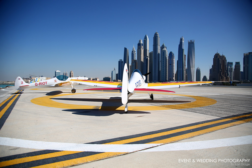 Twister Aerobatics Team at rest at Skydive Dubai's Dubai Marina base