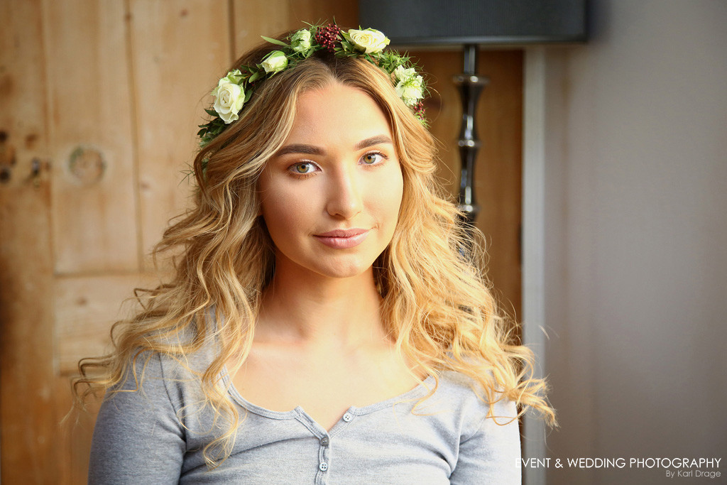 Bridal flower crown by Rockingham Flowers, Northants