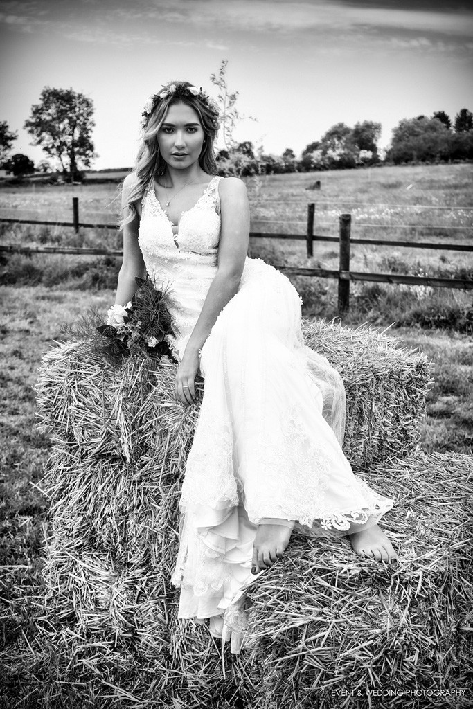 Hay bales are an essential part of a boho or rustic wedding