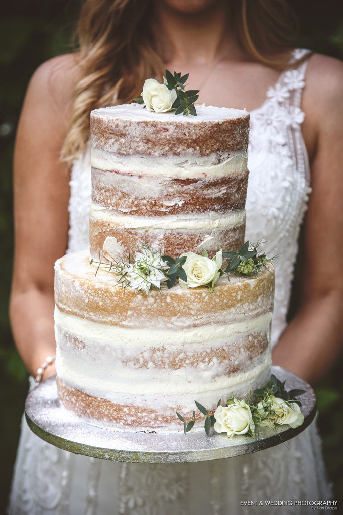 Naked sponge wedding cake by Butterwick Bakes