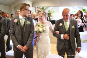 The moment the bride and groom get to see each other for the first time on their wedding day