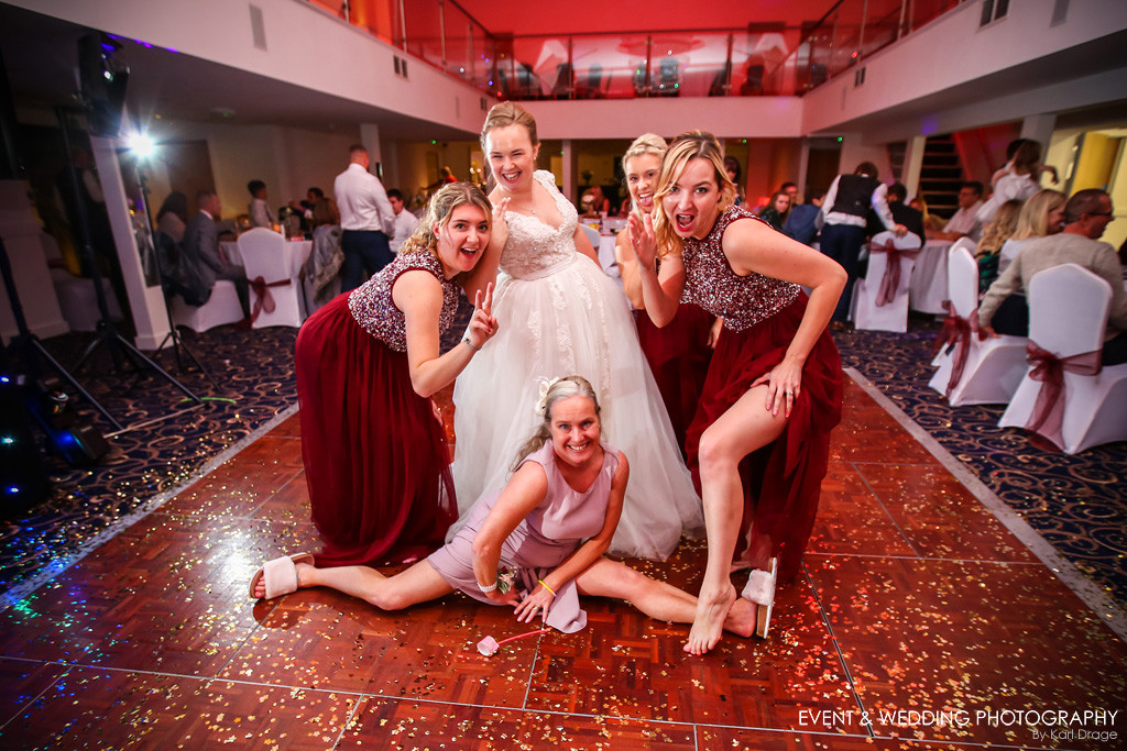 The awesome bridal party at a Desborough Ritz wedding