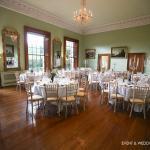 Kelmarsh Hall set up for a wedding breakfast