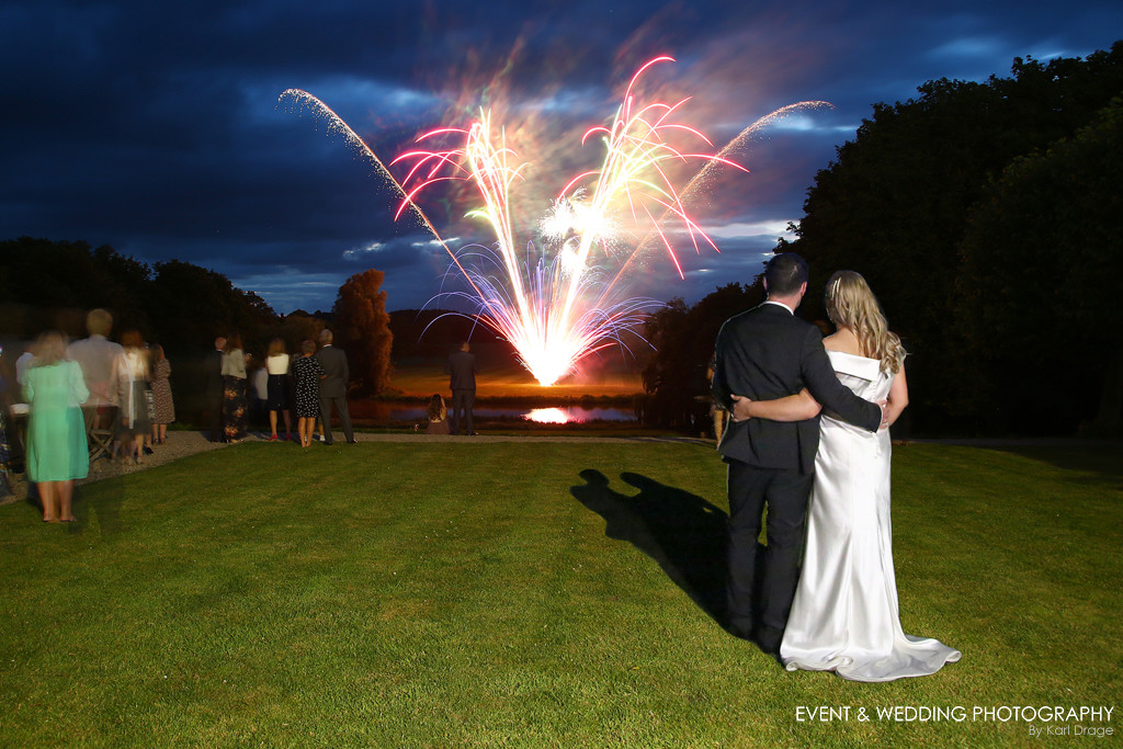 Image showing a fireworks display at a Kelmarsh Hall wedding