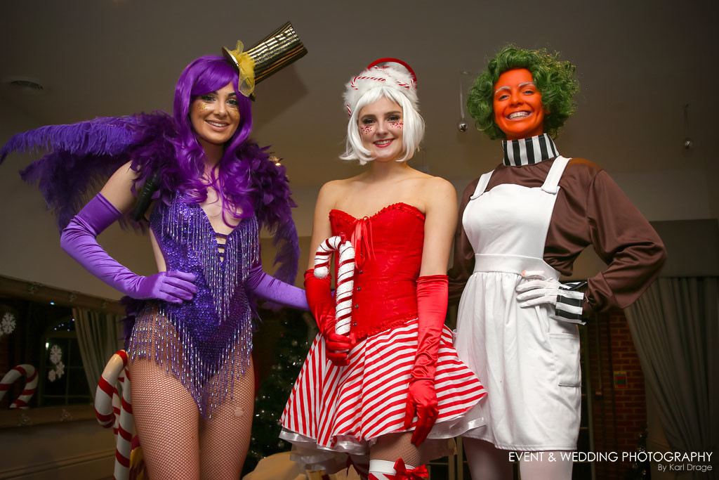 Image showing three ladies dressed as characters from Charlie & the Chocolate Factory