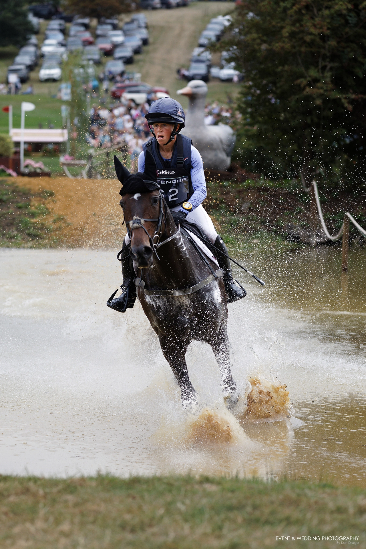 Ros Canter & Pencos Crown Jewel take on the Boodles Raindance at the 2022 Land Rover Burghley Horse Trials.