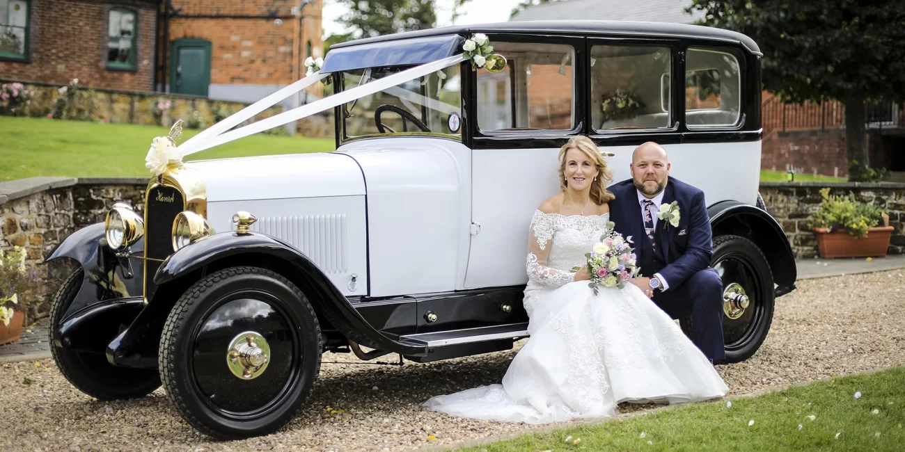 Citroen Deluxe Saloon Wedding Car with Bride & Groom